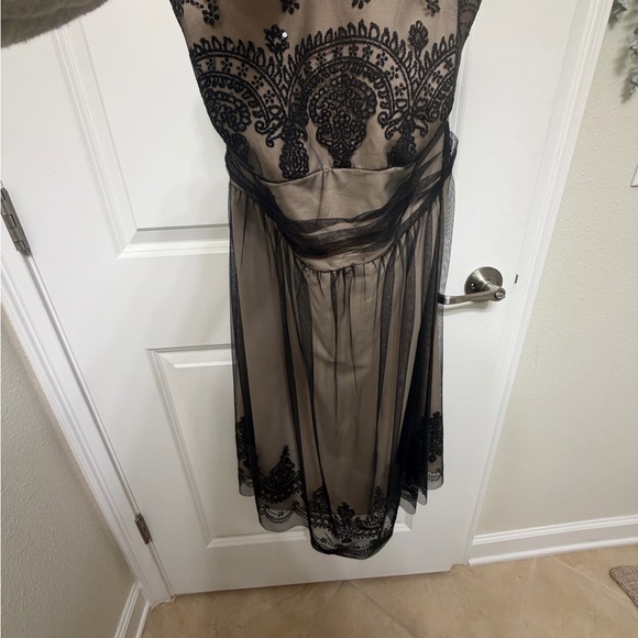 David's Bridal Dresses & Skirts - David's Bridal Black and Tan Strapless Dress